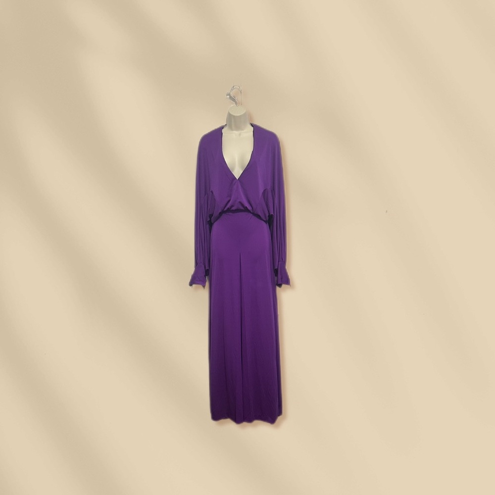 Yves Saint Laurent Vibrant Purple Long Sleeve Dress - Picture 3 of 11